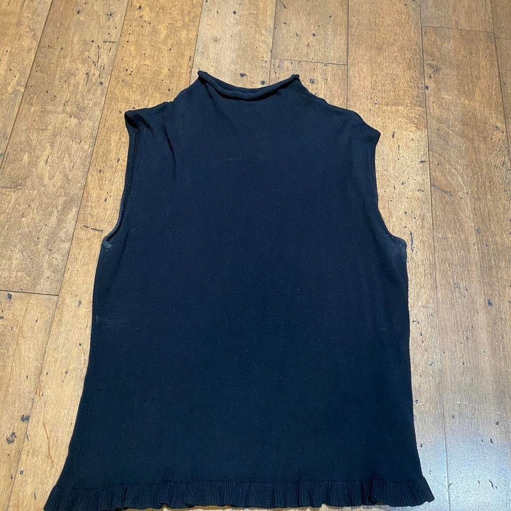 Karen Kane black mock neck sweater vest Size L